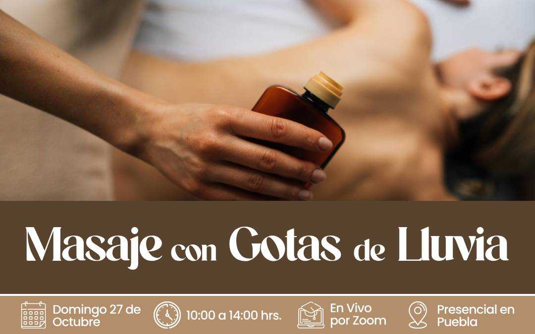 banner del curso: masaje gotas de lluvia