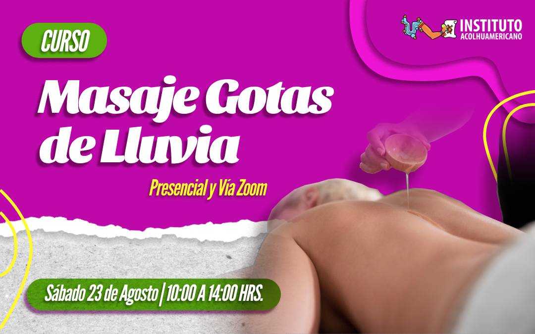 banner del curso: masaje gotas de lluvia