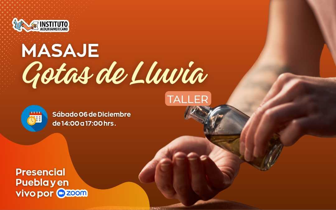 banner del curso Masaje gotas de lluvia