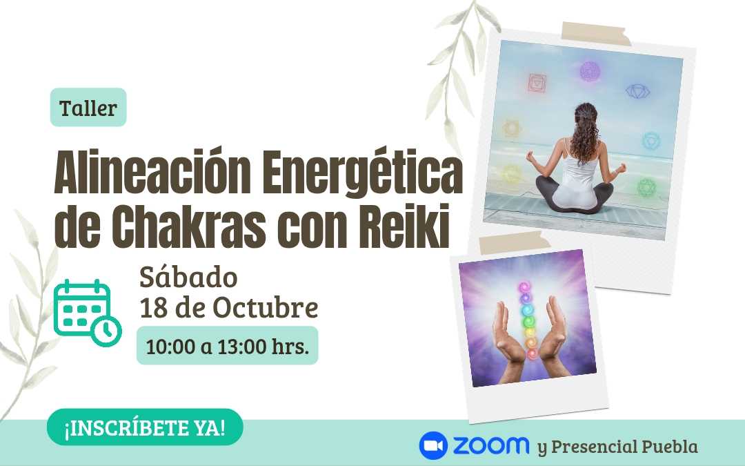 banner del curso: alineación energetica de chakras con reiki