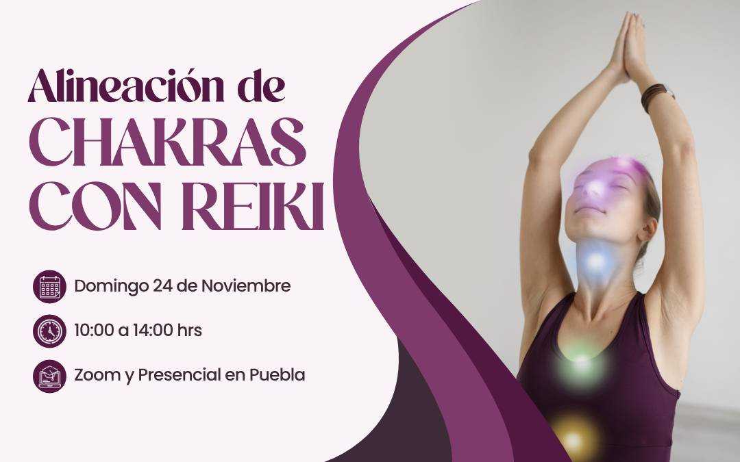 banner del curso: alineación de chakras con reiki