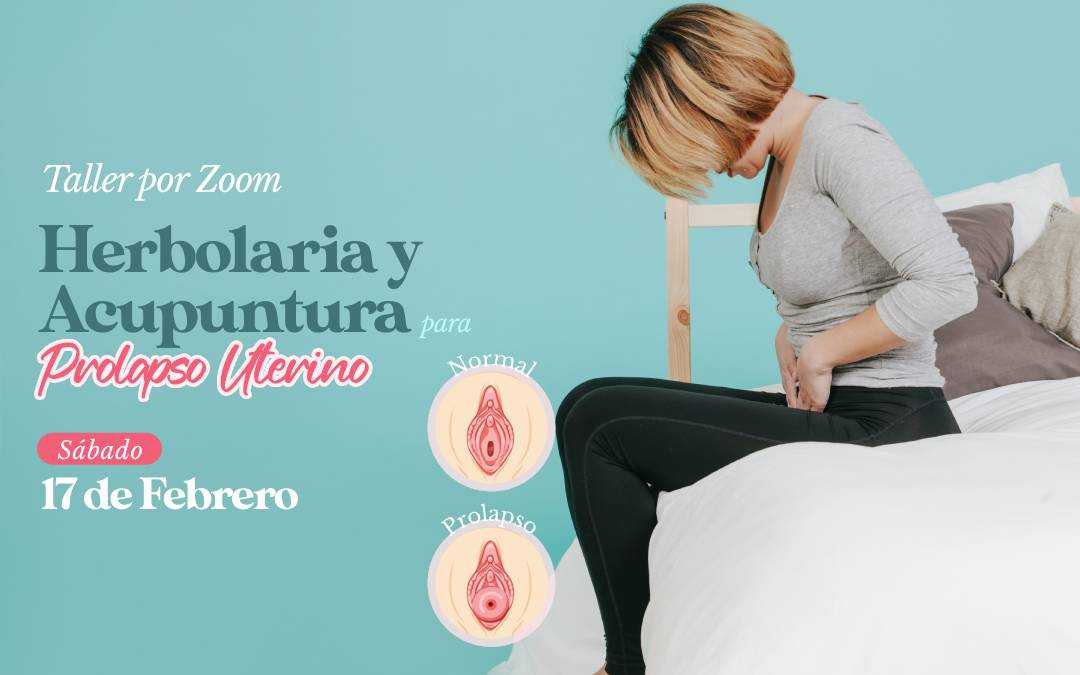 banner del curso: herbolaria y acupuntura para prolapso uterino