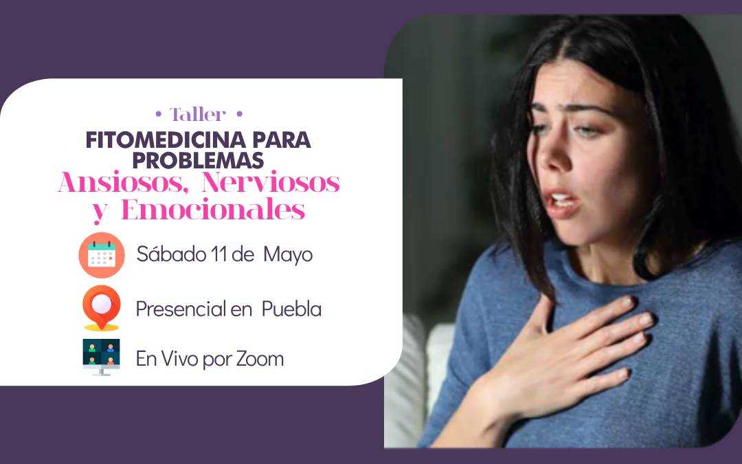 banner del curso Fitomedicina para problemas Ansiosos, Nerviosos y Emocionales.