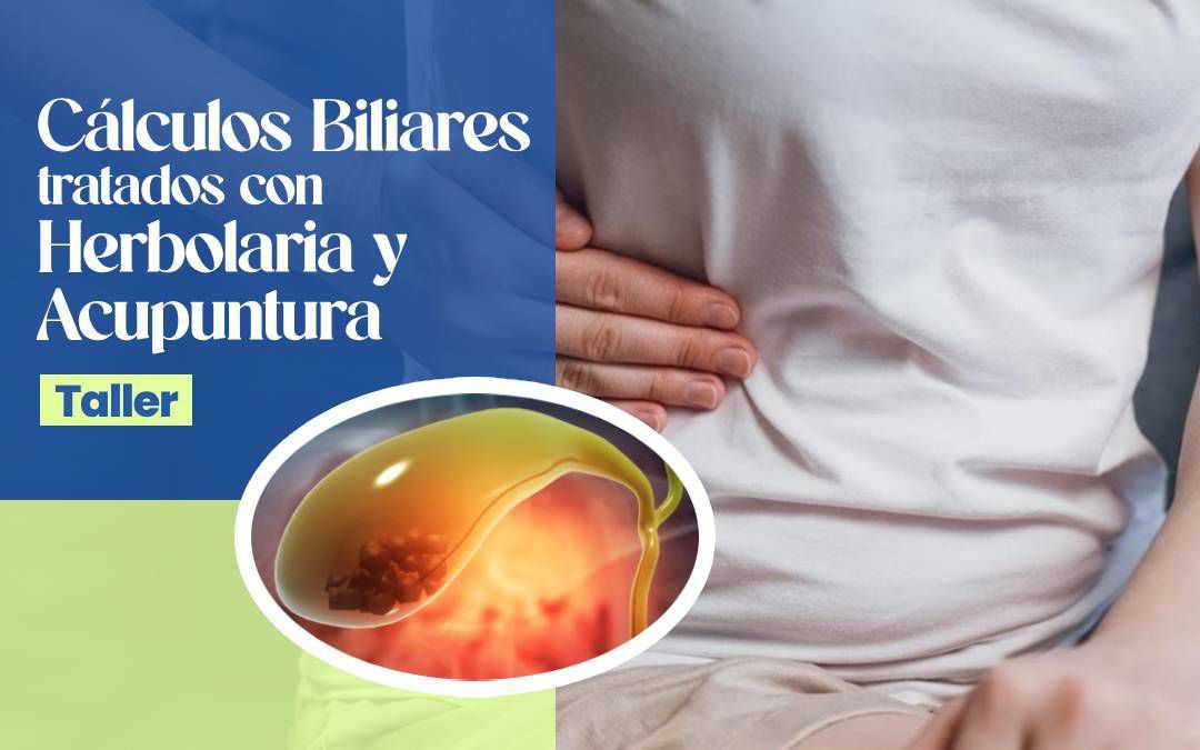 banner del curso: cálculos biliares y tratamiento con herbolaria y acupuntura