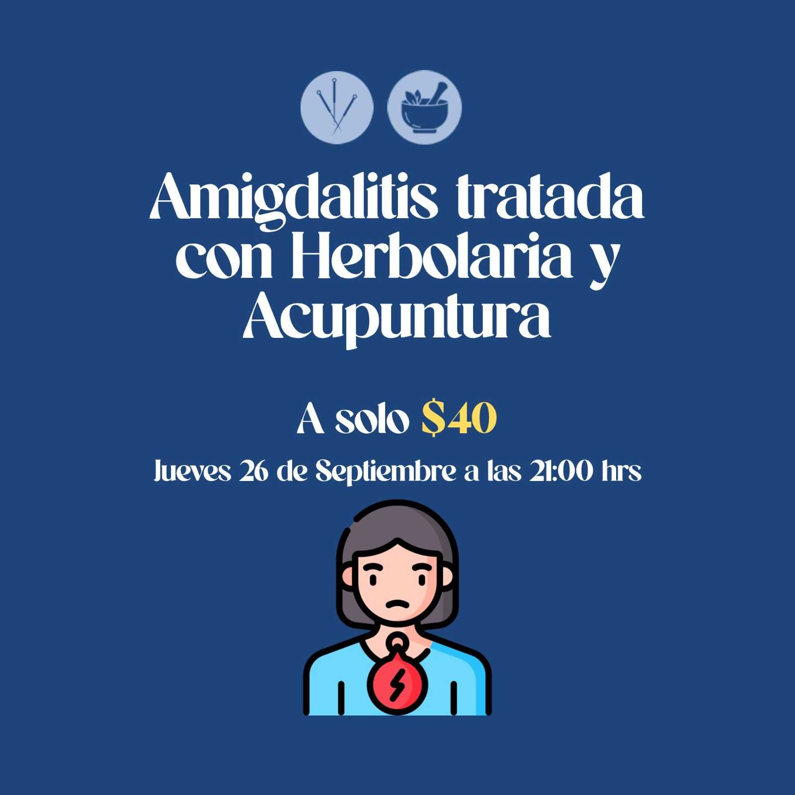 banner del curso: amigdalitis tratada con herbolaria y acupuntura