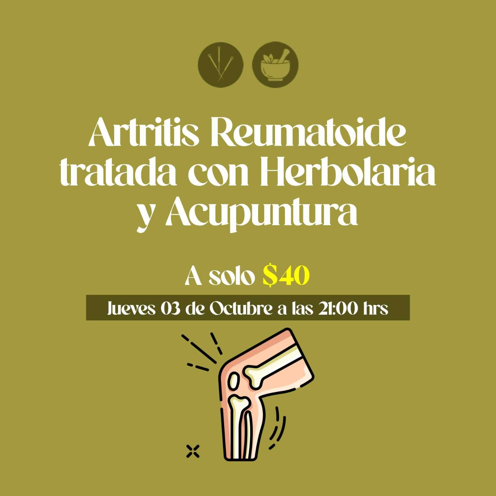 banner del curso: artritis tratada con herbolaria y acupuntura