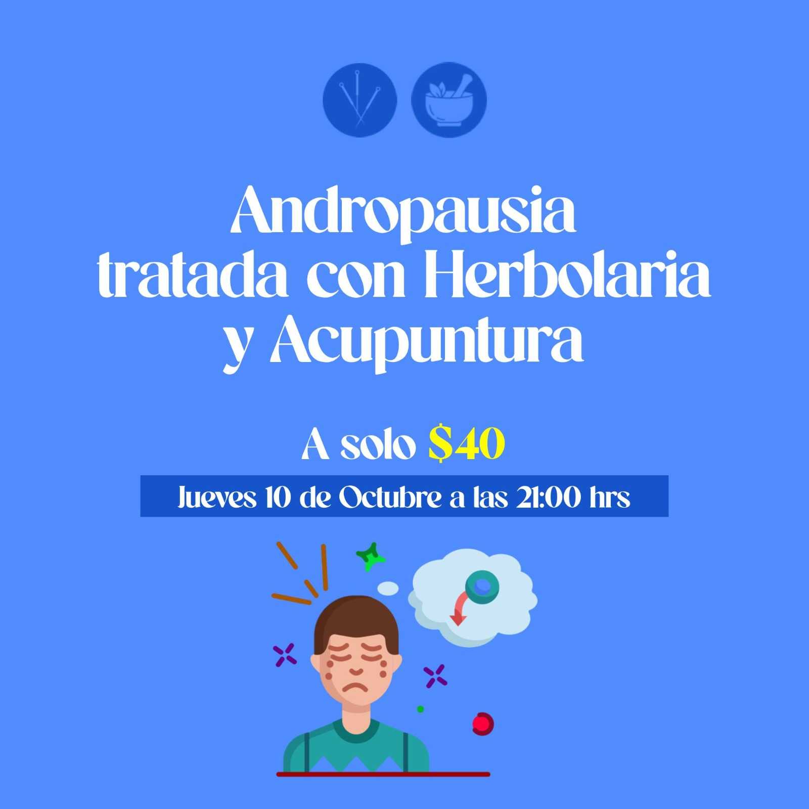 banner del curso: andropausia tratada con herbolaria y acupuntura