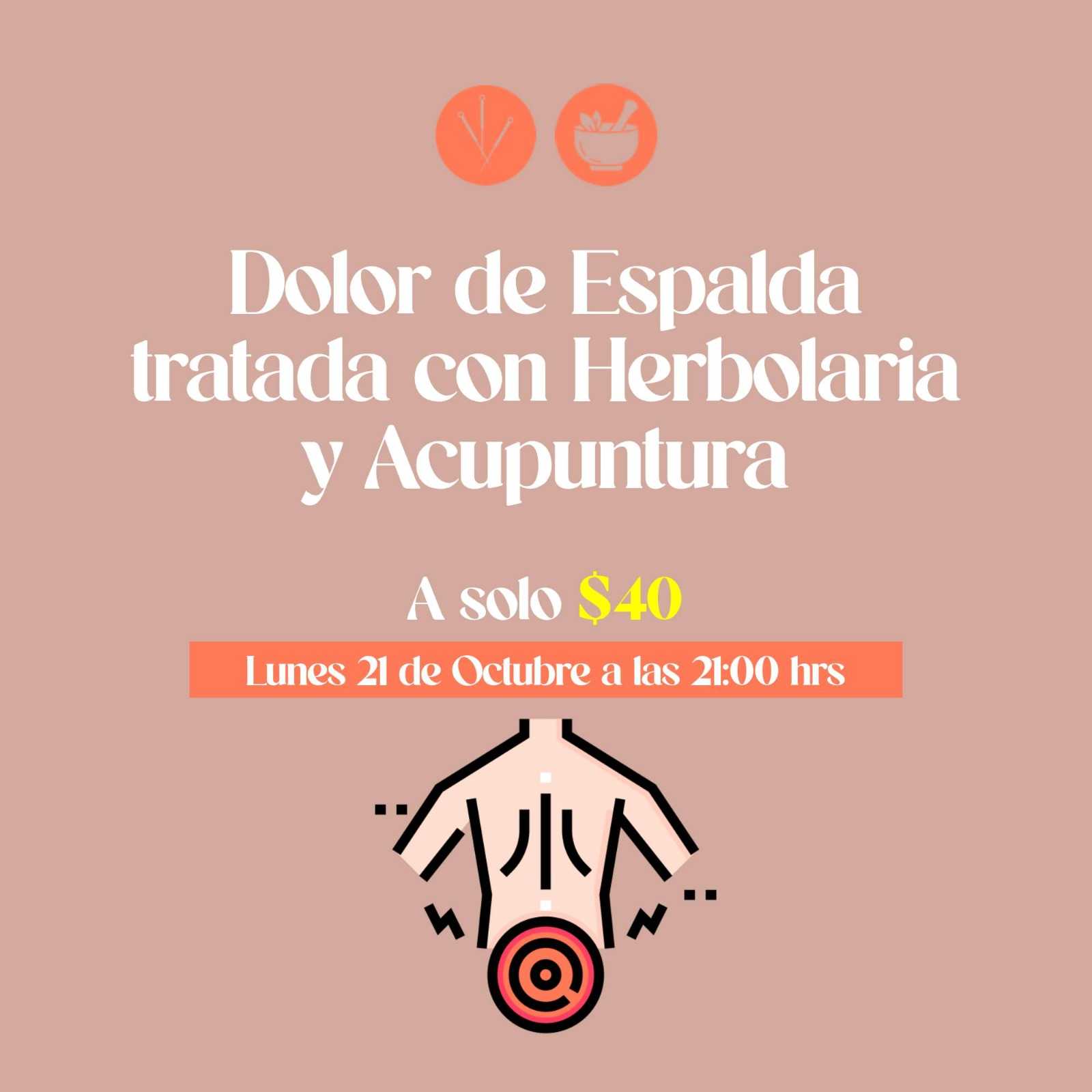 banner del curso: dolor de espalda tratada con herbolaria y acupuntura