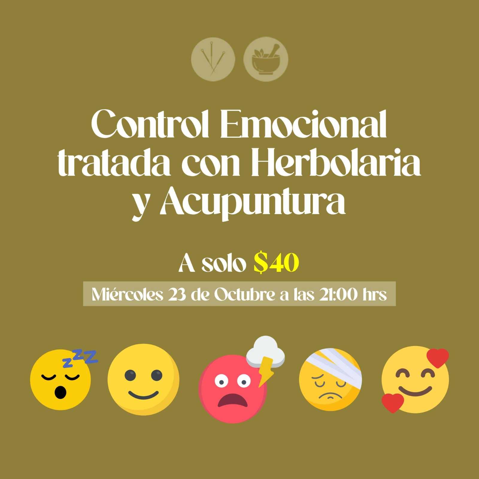 banner del curso:  control emocional tratados con herbolaria y acupuntura