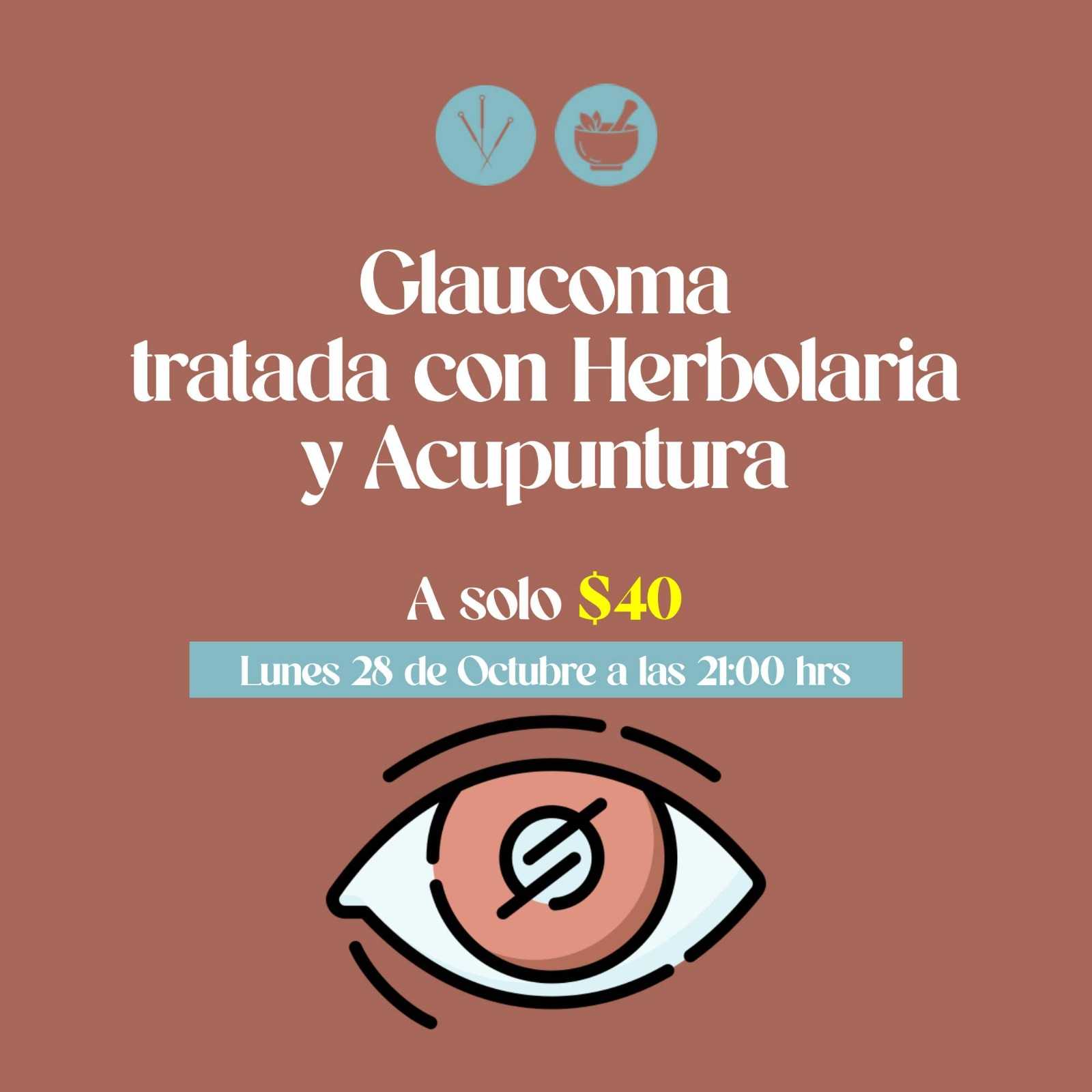 banner del curso: glaucoma tratados con herbolaria y acupuntura 