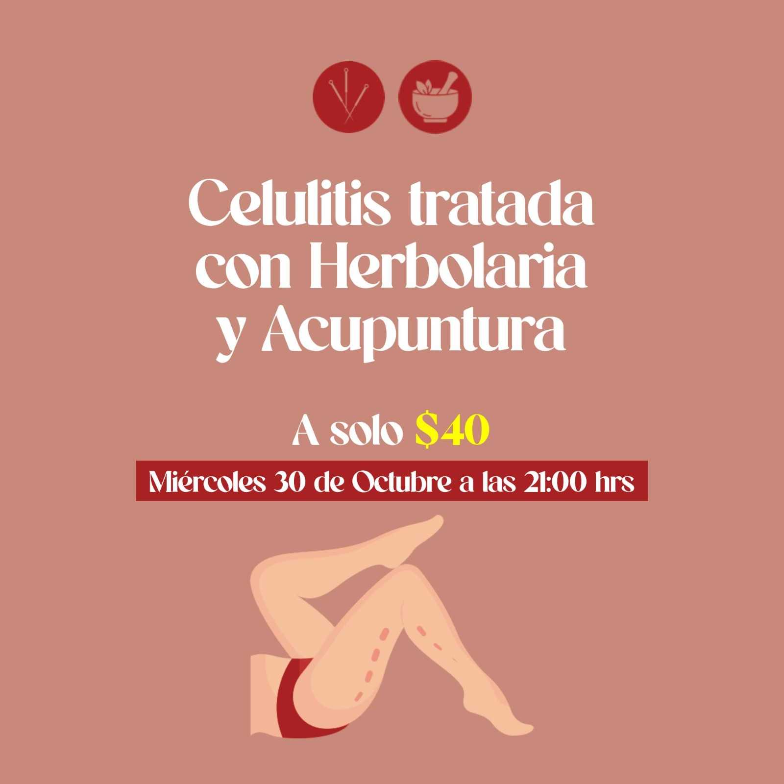 banner del curso: celulitis tratada con herbolaria y acupuntura