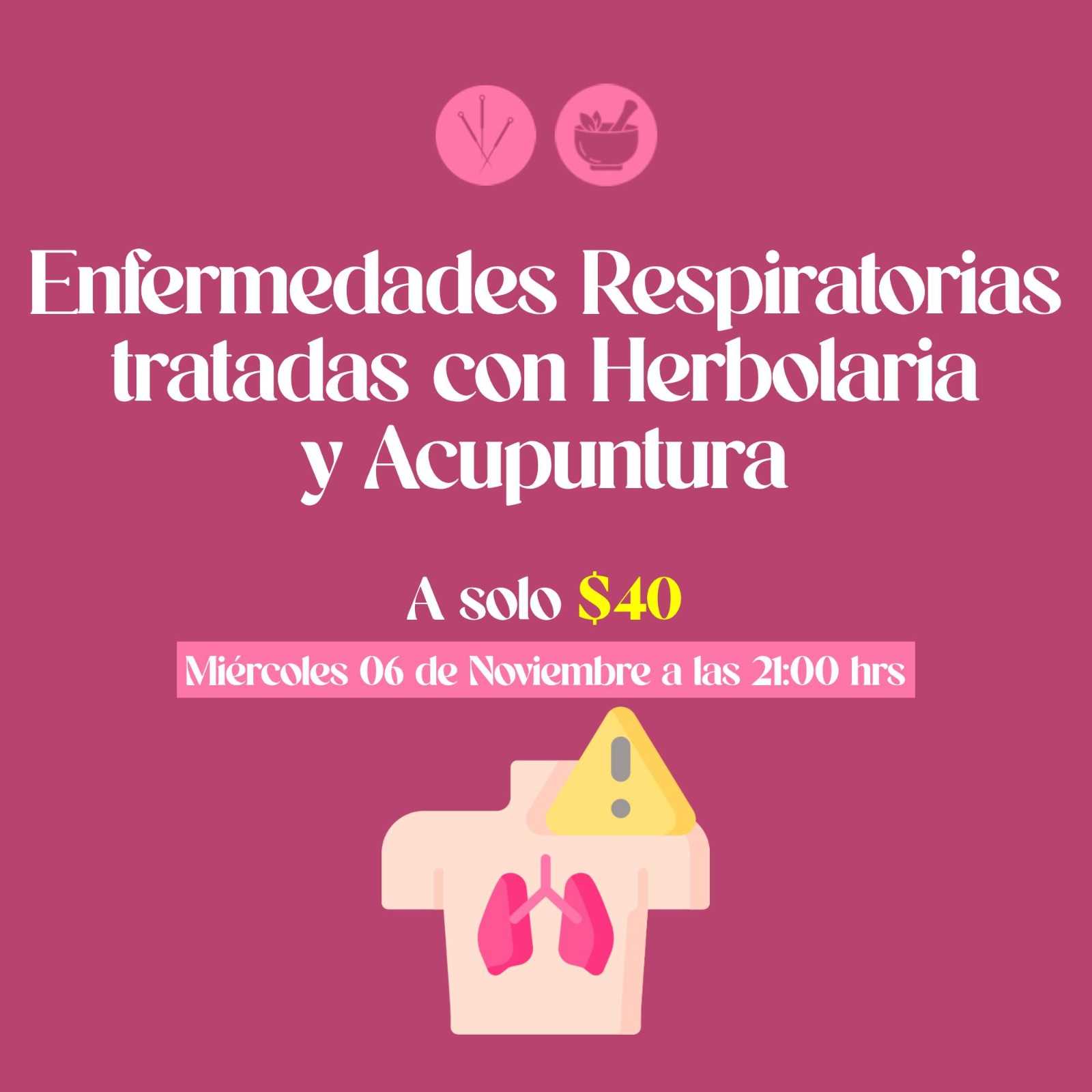 banner del curso: enfermedades respiratorias tratadas con herbolaria y acupuntura