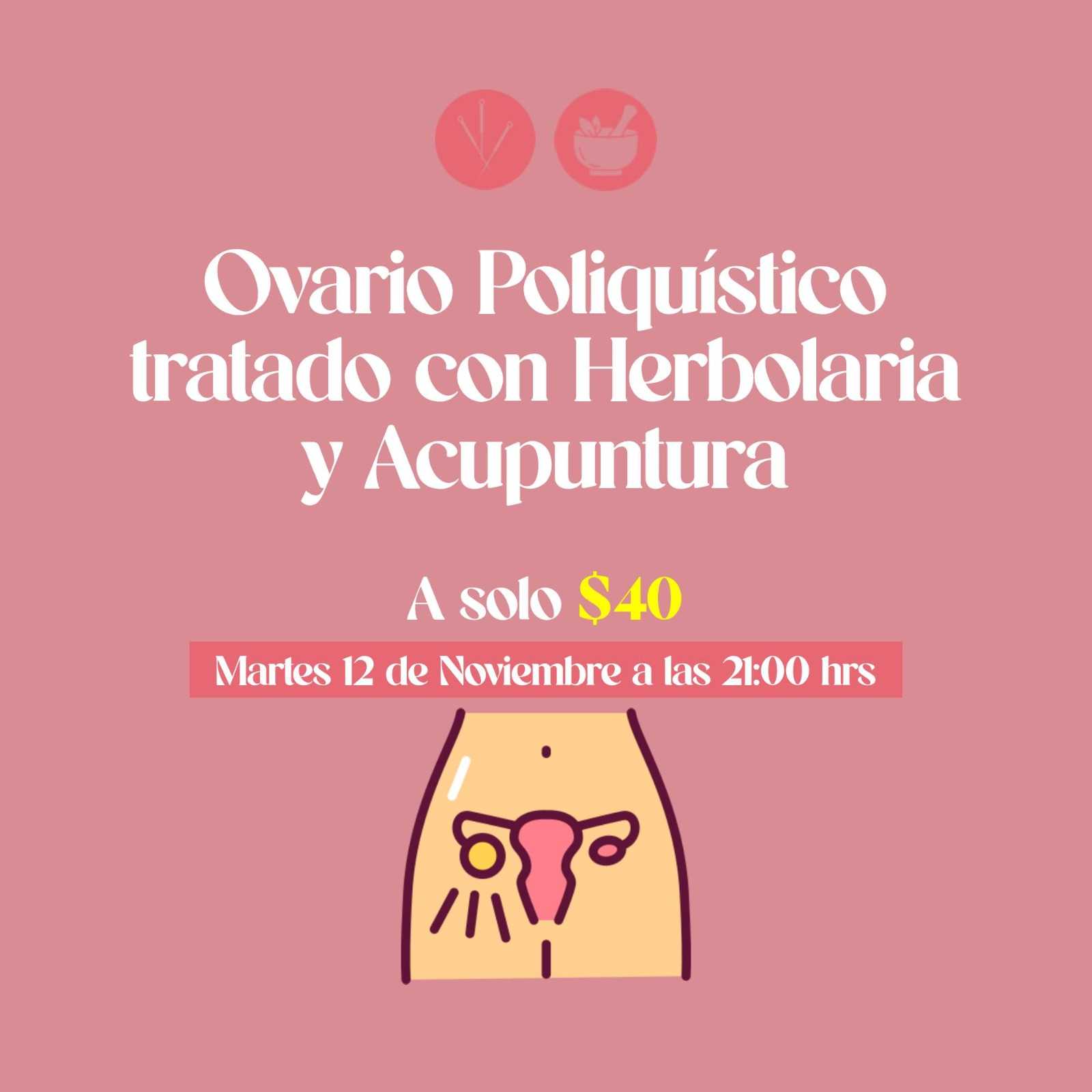 banner del curso: ovario poliquístico tratado con herbolaria y acupuntura 