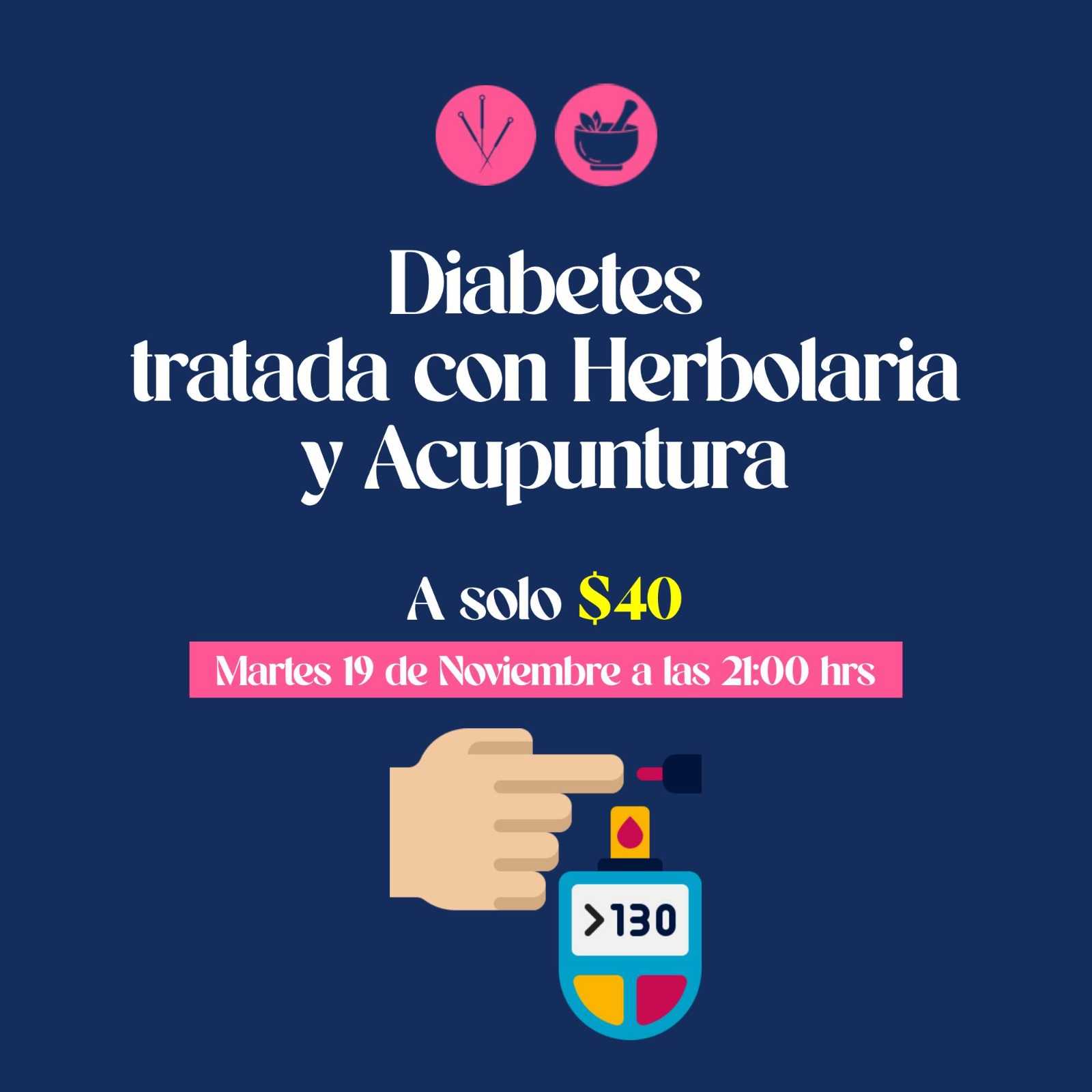 banner del curso: diabetes tratado con herbolaria y acupuntura