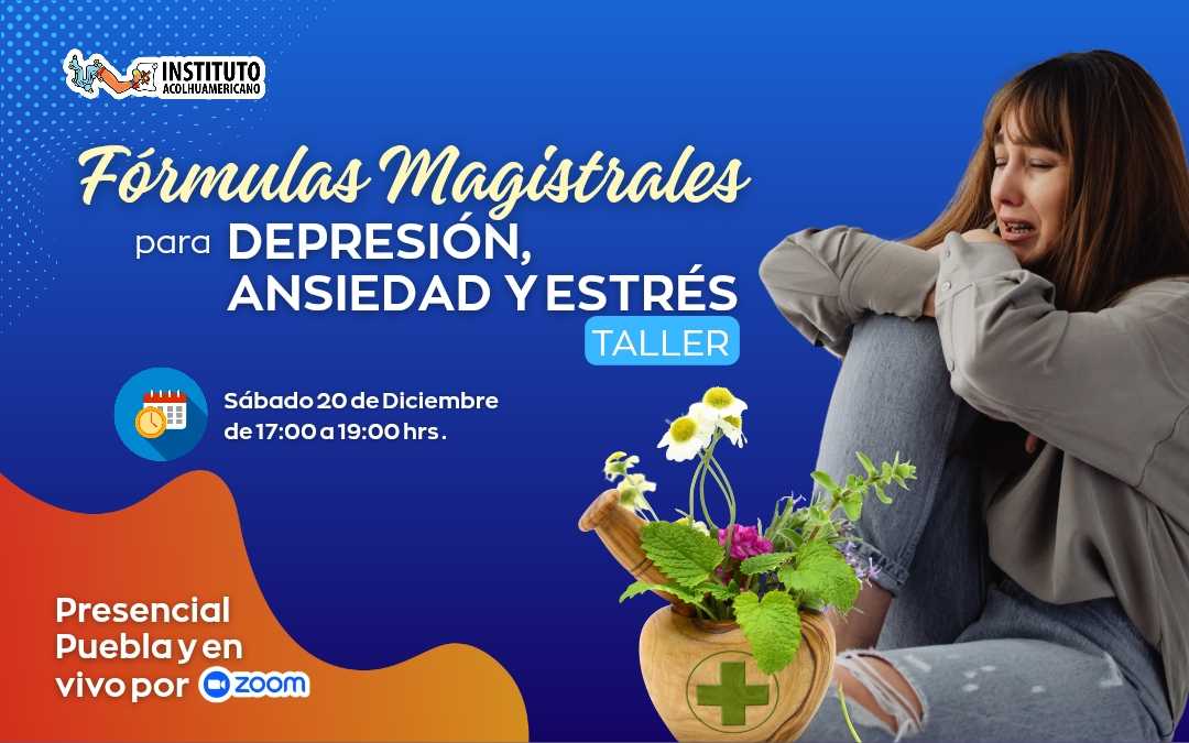 banner del curso: formulas magistrales para depresión, ansiedad y estrés