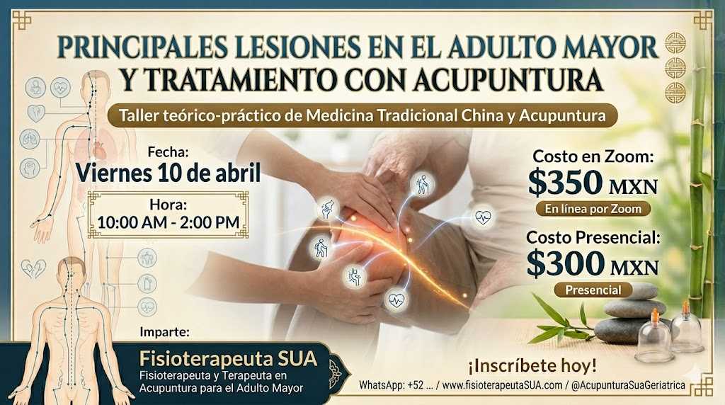 banner del curso: principales lesiones en el adulto mayor y tratamiento con acupuntura