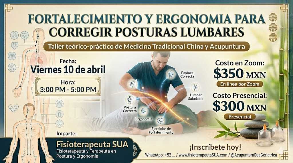 banner del curso: fortalecimiento y ergonomía para corregir posturas lumbares