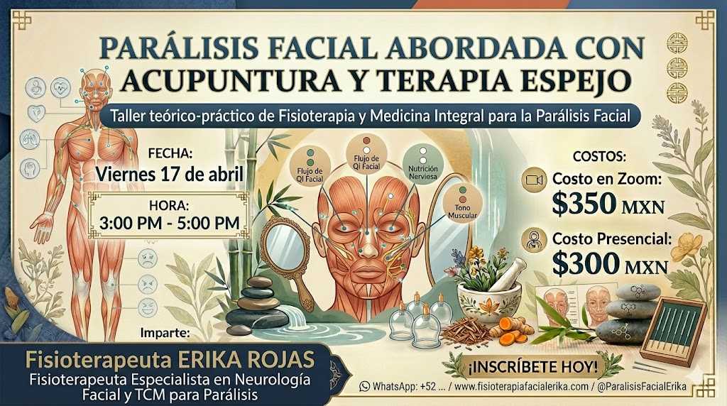 banner del curso: parálisis facial abordada con acupuntura y terapia espejo