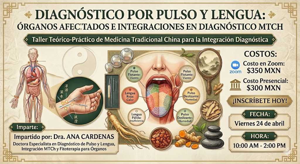 banner del curso: diagnostico por pulso y lengua: órganos afectados e integraciones en diagnostico mtch