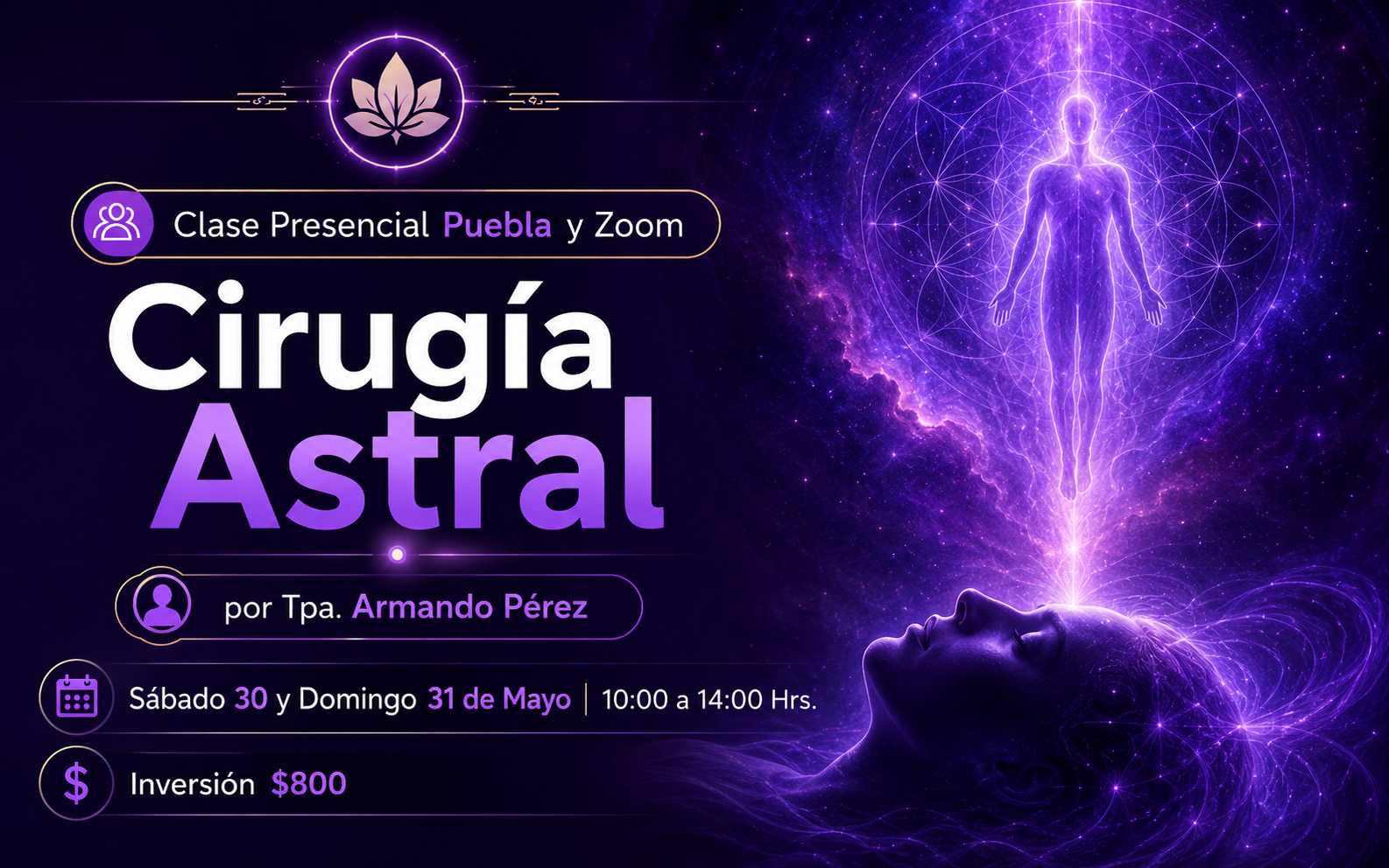 banner del curso: cirugías astrales