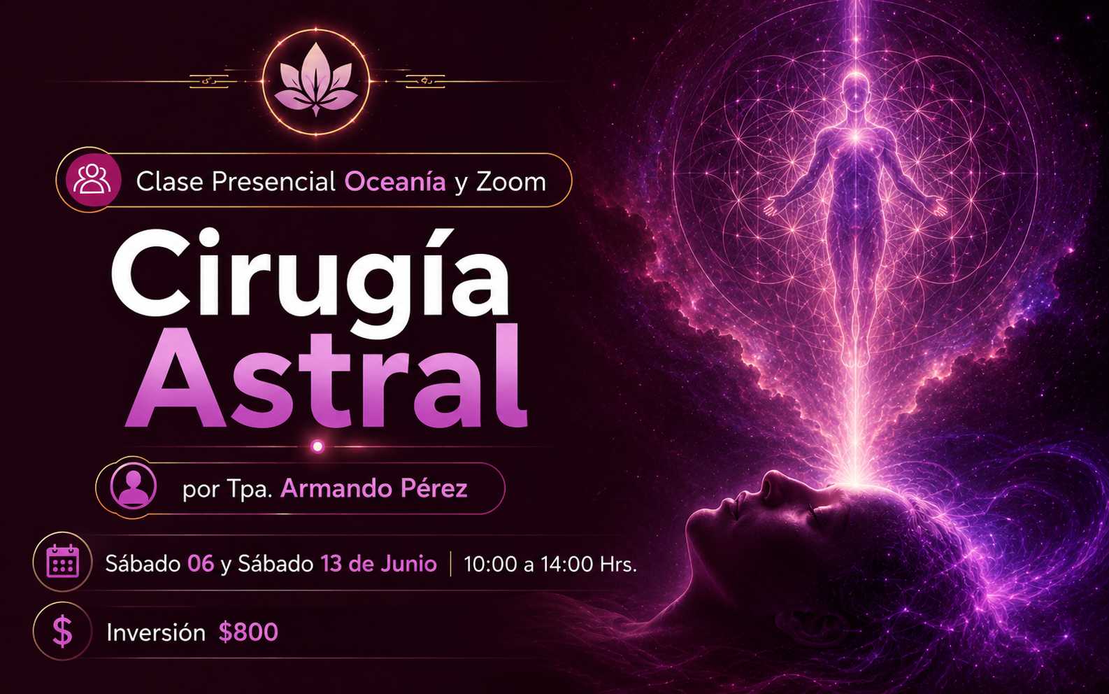 banner del curso: cirugías astrales (oceanía)