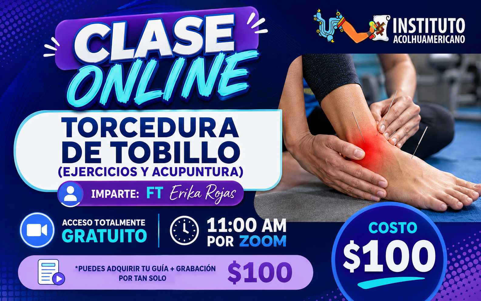 banner del curso: torcedura de tobillo (ejercicios y acupuntura)