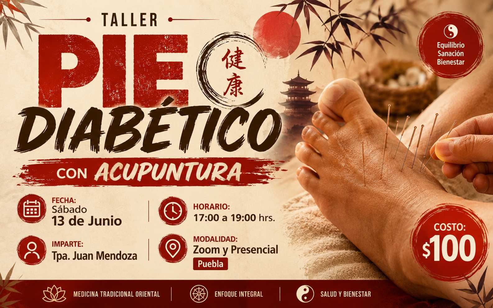 banner del curso: pie diabético con acupuntura
