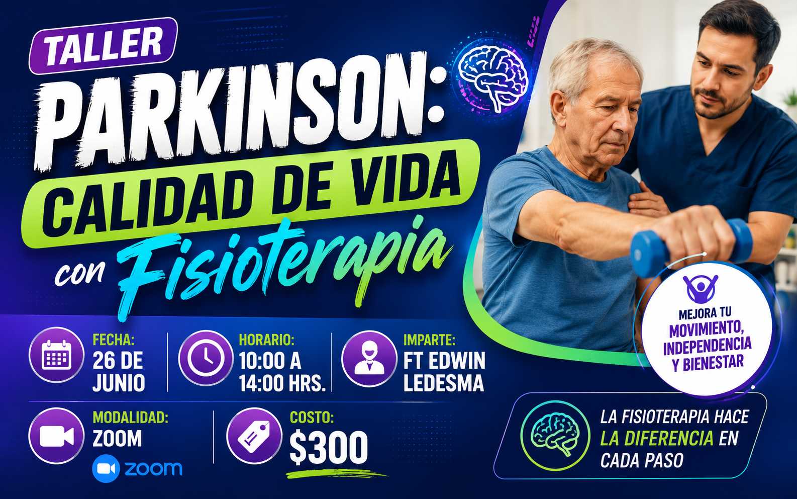 banner del curso: parkinson: calidad de vida con fisioterapia