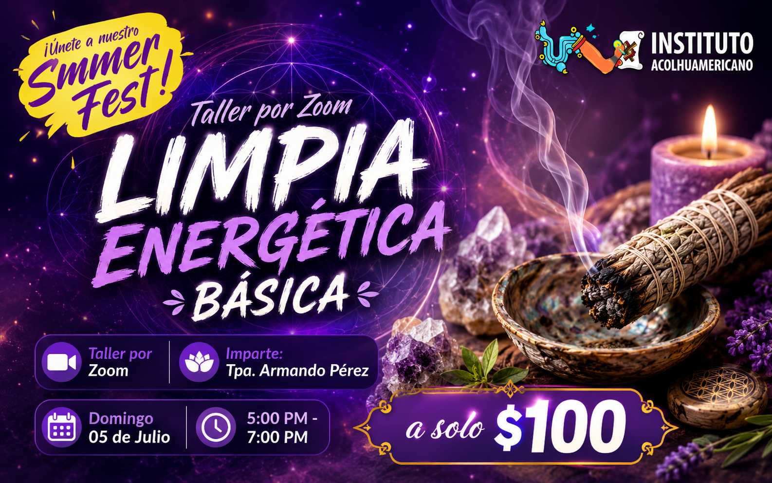 banner del curso: limpia energética básica 