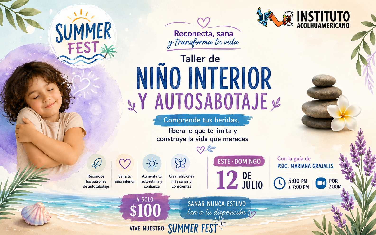 banner del curso: niño interior y autosabotaje